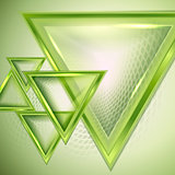 Green abstract background with triangles