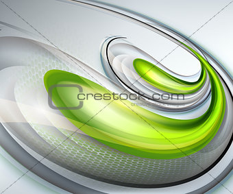 Abstract gray background with green drops