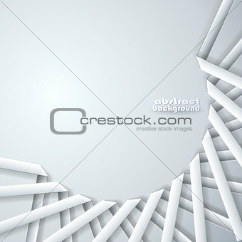 Abstract paper ribbons on gray background