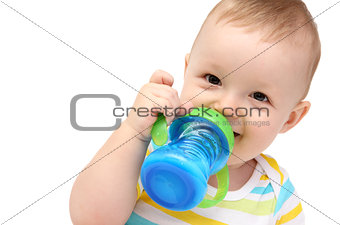 baby with milk bottle