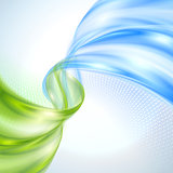 Abstract green and blue wave background