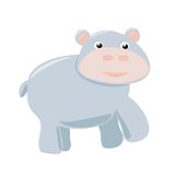 Happy hippo baby vector illustration isolated on white background