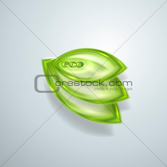 Abstract eco background with transparent leaves
