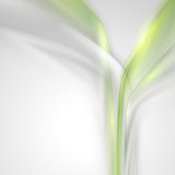 Gray abstract background with green elements