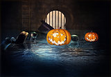 Floating pumpkins for halloween