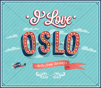 Vintage greeting card from Oslo - Norway.