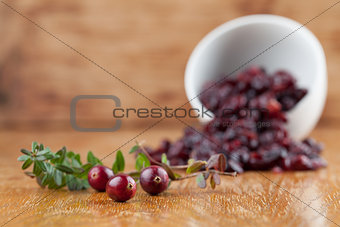 Fresh and dried cranberries