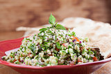 Tabbouleh with pita bread