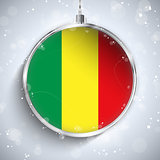 Merry Christmas Silver Ball with Flag Mali