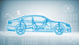 Hi-tech car on a blue background