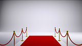 The red carpet. Gray background