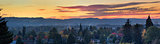 Sunset Over Portland Oregon Cityscape Panorama