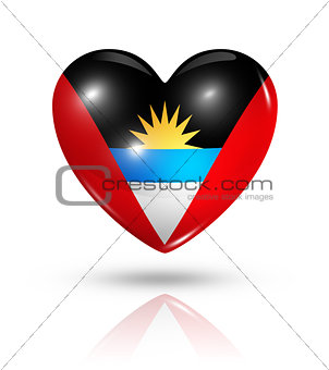 Love Antigua and Barbuda, heart flag icon