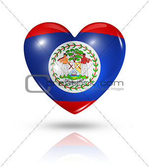 Love Belize, heart flag icon
