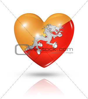 Love Bhutan, heart flag icon