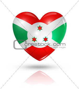 Love Burundi, heart flag icon