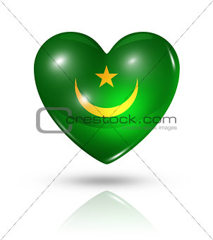 Love Mauritania, heart flag icon