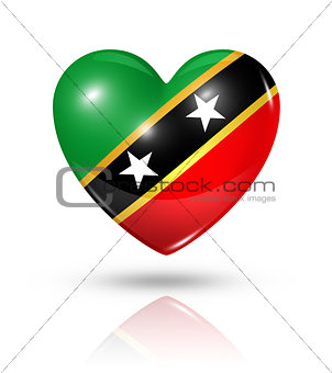 Love Saint Kitts And Nevis, heart flag icon