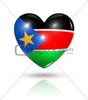 Love South Sudan, heart flag icon