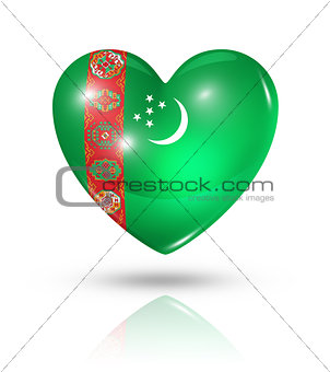Love Turkmenistan, heart flag icon