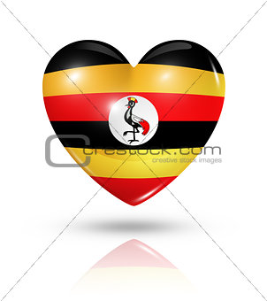 Love Uganda, heart flag icon