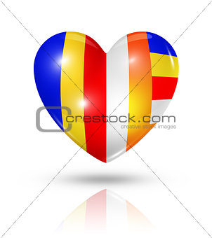 Love buddhism, heart flag icon