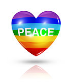 Love peace, heart flag icon