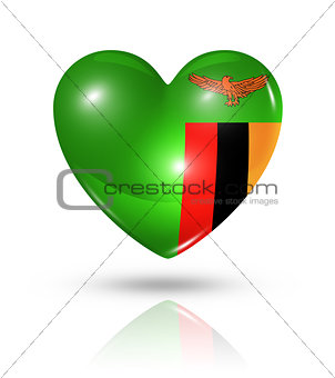 Love Zambia, heart flag icon