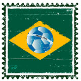 Brazil flag like stamp in grunge style