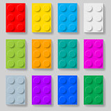 Plastic construction kit blocks.