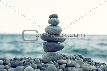 Stack of stones on the beach