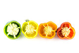 Parts of colorful sweet bell pepper