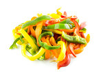 sliced of colorful sweet bell pepper