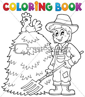Coloring book farmer theme 1
