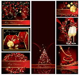 Merry Christmas background collections gold and red