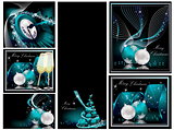 Merry Christmas background collections silver and blue