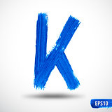 Alphabet Letter K. Watercolor Alphabet. Vector Background