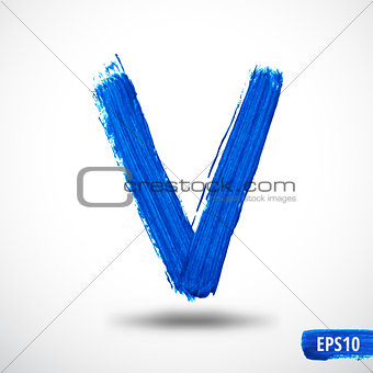 Alphabet Letter V. Watercolor Alphabet. Vector Background