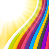 Rainbow Colored Stripes. Shiny Vector Background