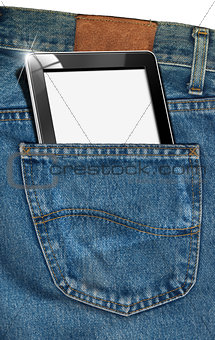 Tablet Computer in a Pocket of Blue Jeans