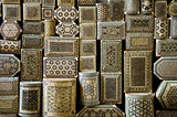 traditional souvenir boxes in market of cairo egypt 