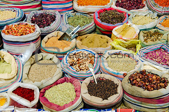 mixed spices in market of cairo egypt
