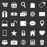 Ecommerce icons on black background