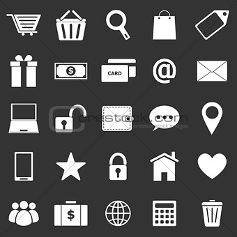 Ecommerce icons on black background