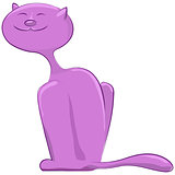 Vector purple happy cat