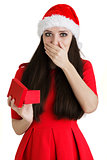 Christmas Girl Holding Present Box