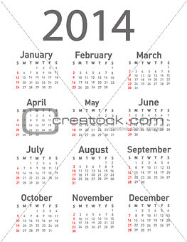2014 calendar 