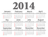 2014 calendar 