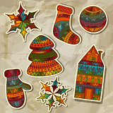 Vector Christmas Stickers Design Elements