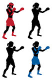 Female boxer boxing